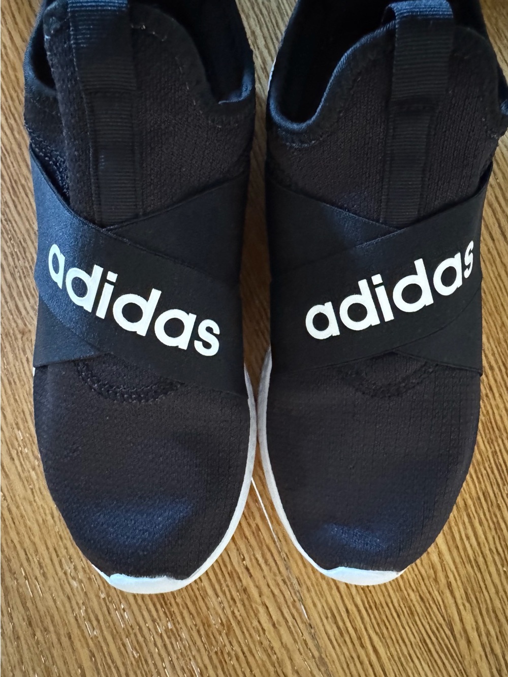 adidas Black Slip-On Athletic Sneakers with White Soles - Picture 8 of 12